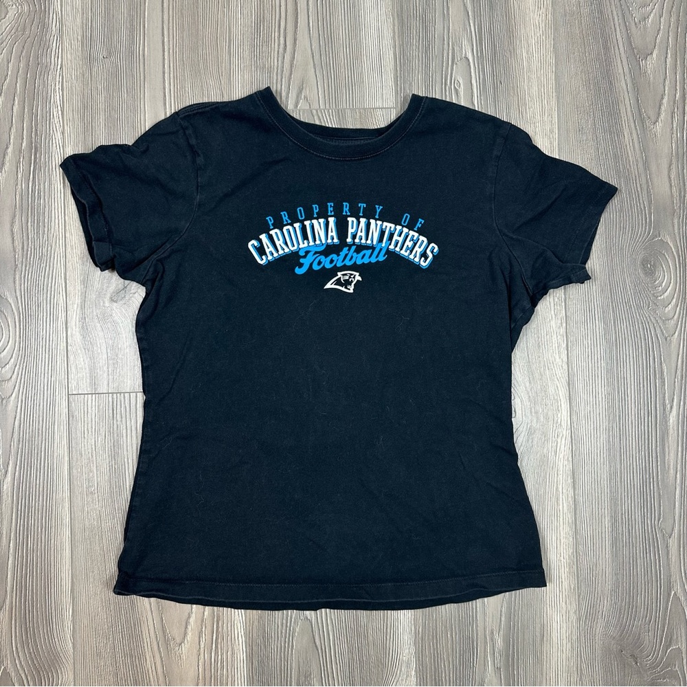 Reebok Carolina Panthers Women's Glitter Football Tee Shirt Size L